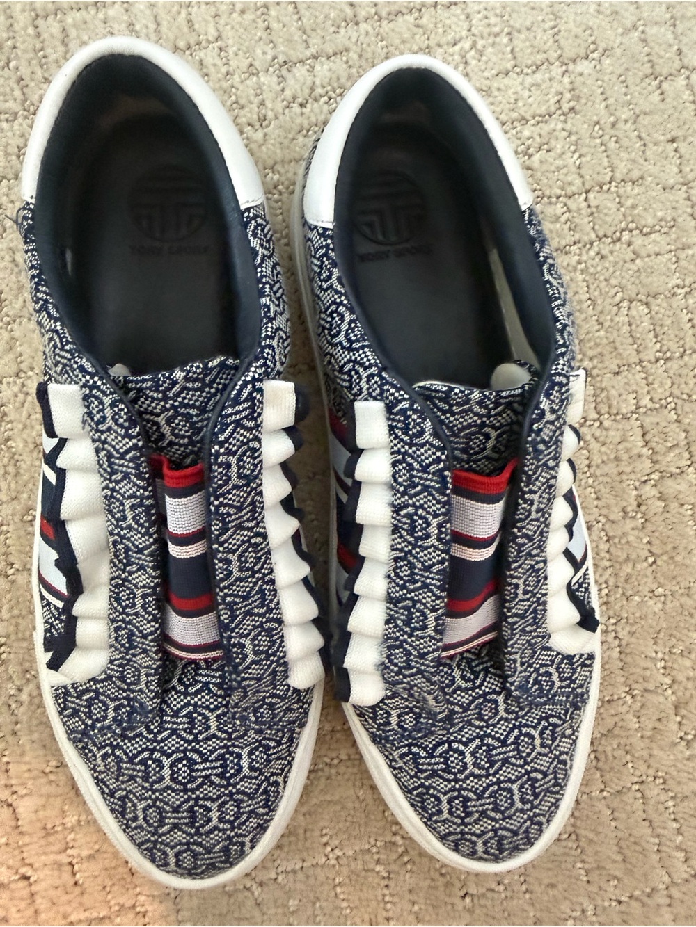 Tory Birch frilly slip on tennis shoes